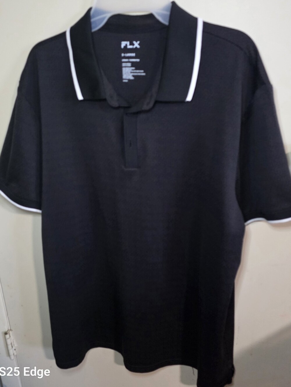 FLX Polo Shirt Men's XL Black Travel Golf Lightweight Performance Stretch